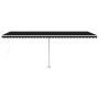 Toldo retráctil manual con luz LED gris antracita 600x300 cm en Toldos | Comprar online en Foru.es