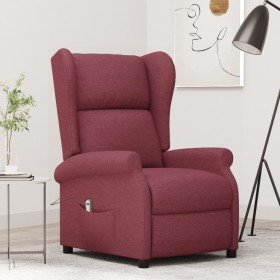 Sillón orejero reclinable eléctrico de tela rojo tinto en Sillones | Comprar online en Foru.es