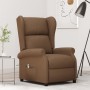 Sillón orejero reclinable eléctrico tela marrón en Sillones | Comprar online en Foru.es