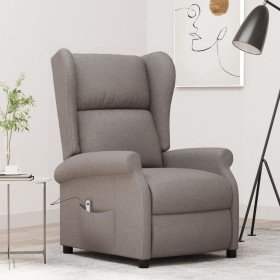 Sillón orejero reclinable eléctrico tela taupe en Sillones | Comprar online en Foru.es