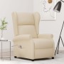 Sillón orejero reclinable eléctrico tela blanco crema en Sillones | Comprar online en Foru.es