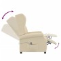 Sillón orejero reclinable eléctrico tela blanco crema en Sillones | Comprar online en Foru.es