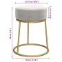 Hocker redondo gris claro terciopelo en Taburetes y sillas plegables | Comprar online en Foru.es