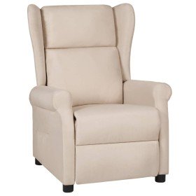 Sillón reclinable de tela crema en Sillones | Comprar online en Foru.es