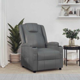 Sillón reclinable de cuero sintético gris en Sillones | Comprar online en Foru.es