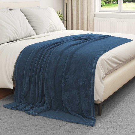 Manta Azul marino 150 x 200 cm Lana en Ropa de cama | Comprar online en Foru.es