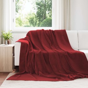 Manta Rojo Burdeos 220 x 240 cm Lana en Ropa de cama | Comprar online en Foru.es