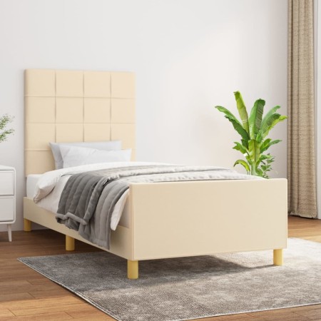 Estructura de cama con cabecero de tela color crema 80x200 cm de vidaXL, Camas y somieres - Ref: Foro24-3125014, Precio: 139,...