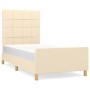 Estructura de cama con cabecero de tela color crema 80x200 cm de vidaXL, Camas y somieres - Ref: Foro24-3125014, Precio: 139,...