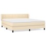 Cama box spring con colchón tela color crema 160x200 cm de vidaXL, Camas y somieres - Ref: Foro24-3126258, Precio: 509,40 €, ...
