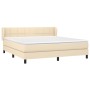 Cama box spring con colchón tela color crema 160x200 cm de vidaXL, Camas y somieres - Ref: Foro24-3126258, Precio: 509,40 €, ...