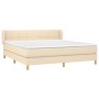 Cama box spring con colchón tela color crema 160x200 cm de vidaXL, Camas y somieres - Ref: Foro24-3126818, Precio: 511,25 €, ...
