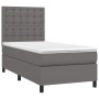 Cama box spring con colchón cuero sintético gris 80x200 cm de vidaXL, Camas y somieres - Ref: Foro24-3142813, Precio: 315,46 ...