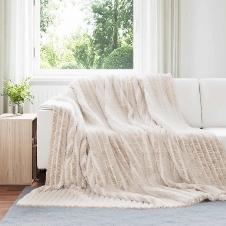 Manta Beige 240 x 220 cm Lana en Ropa de cama | Comprar online en Foru.es