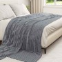 Manta Gris oscuro 240 x 220 cm Lana en Ropa de cama | Comprar online en Foru.es