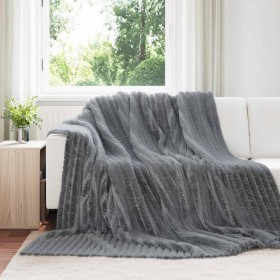 Manta Gris oscuro 270 x 240 cm Lana en Ropa de cama | Comprar online en Foru.es