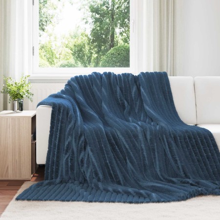 Manta Azul marino 240 x 220 cm Lana en Ropa de cama | Comprar online en Foru.es