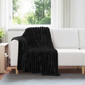 Manta Negro 150 x 130 cm Lana en Ropa de cama | Comprar online en Foru.es