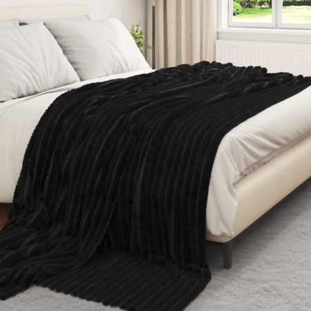 Manta Negro 240 x 220 cm Lana en Ropa de cama | Comprar online en Foru.es