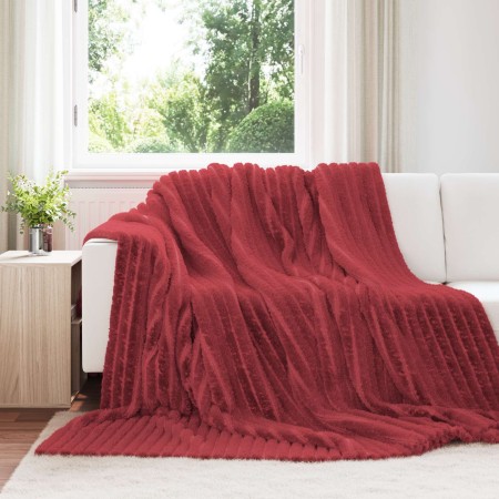 Manta Rojo Burdeos 240 x 220 cm Lana en Ropa de cama | Comprar online en Foru.es