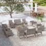 Set de muebles de jardín 16 pzas y cojines ratán sintético gris en Conjuntos de jardín | Comprar online en Foru.es