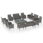 Set de muebles de jardín 16 pzas y cojines ratán sintético gris en Conjuntos de jardín | Comprar online en Foru.es