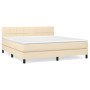 Cama box spring con colchón tela color crema 160x200 cm de vidaXL, Camas y somieres - Ref: Foro24-3140070, Precio: 494,19 €, ...