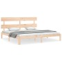 Estructura de cama de matrimonio con cabecero madera maciza de vidaXL, Camas y somieres - Ref: Foro24-3193546, Precio: 152,97...