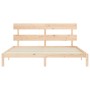 Estructura de cama de matrimonio con cabecero madera maciza de vidaXL, Camas y somieres - Ref: Foro24-3193546, Precio: 152,97...