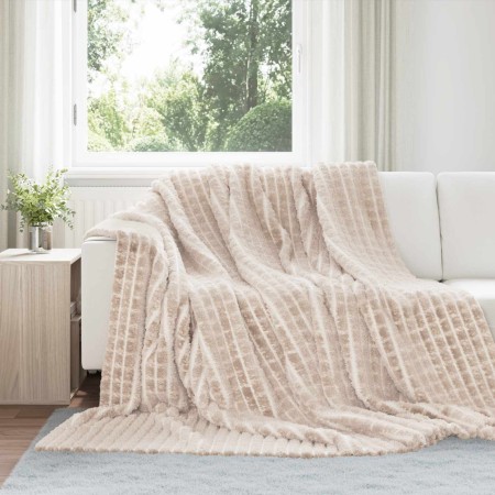 Manta Beige 270 x 240 cm Lana en Ropa de cama | Comprar online en Foru.es