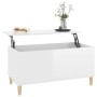 Mesa de centro madera contrachapada blanco brillo 90x44,5x45 cm de vidaXL, Mesas de centro - Ref: Foro24-819582, Precio: 69,4...