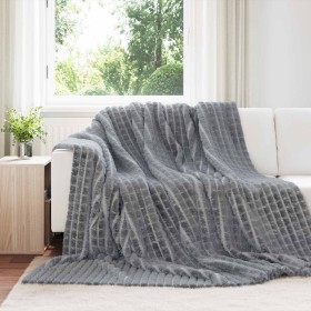 Manta Gris oscuro 270 x 240 cm Lana en Ropa de cama | Comprar online en Foru.es