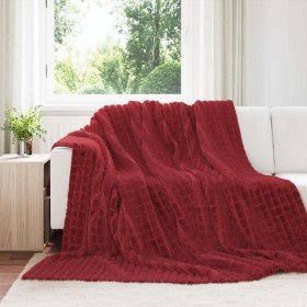 Mantitas de Sofá 6 pcs Rojo Burdeos 240 x 220 cm Lana en Ropa de cama | Comprar online en Foru.es