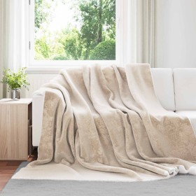 Manta Beige 220 x 240 cm Lana en Ropa de cama | Comprar online en Foru.es
