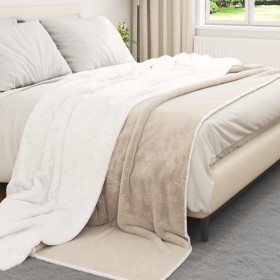 Manta Beige 240 x 270 cm Lana en Ropa de cama | Comprar online en Foru.es