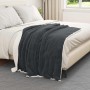 Manta Gris oscuro 130 x 150 cm Lana en Ropa de cama | Comprar online en Foru.es