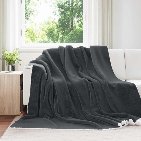 Manta Gris oscuro 220 x 240 cm Lana en Ropa de cama | Comprar online en Foru.es