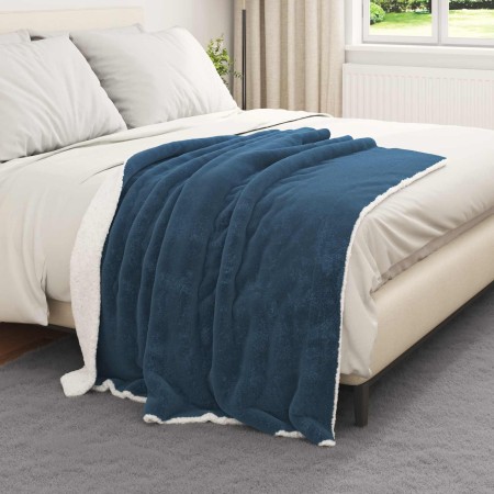 Manta Azul marino 130 x 150 cm Lana en Ropa de cama | Comprar online en Foru.es