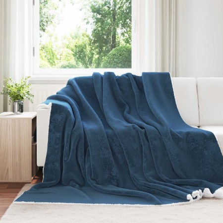 Manta Azul marino 220 x 240 cm Lana en Ropa de cama | Comprar online en Foru.es