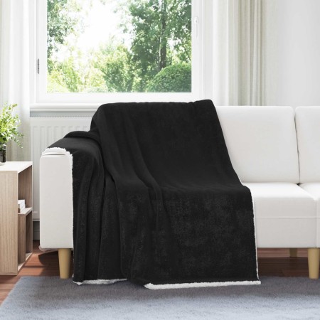 Manta Negro 150 x 200 cm Lana en Ropa de cama | Comprar online en Foru.es