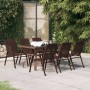 Juego de comedor de jardín 7 piezas marrón y negro en Conjuntos de jardín | Comprar online en Foru.es