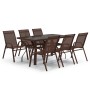 Juego de comedor de jardín 7 piezas marrón y negro en Conjuntos de jardín | Comprar online en Foru.es