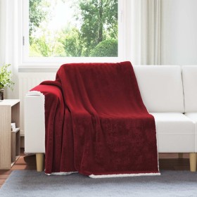 Manta Rojo Burdeos 150 x 200 cm Lana en Ropa de cama | Comprar online en Foru.es
