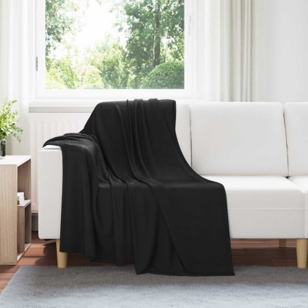 Manta Negro 170 x 130 cm Lana en Ropa de cama | Comprar online en Foru.es