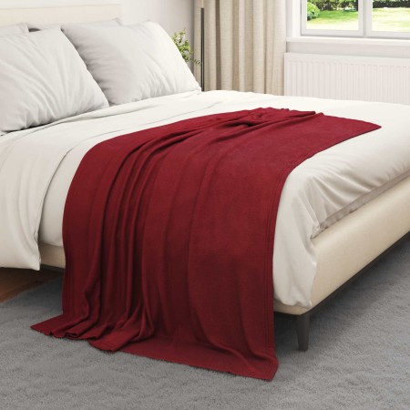 Manta Rojo Burdeos 170 x 130 cm Lana en Ropa de cama | Comprar online en Foru.es