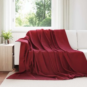 Manta Rojo Burdeos 270 x 240 cm Lana en Ropa de cama | Comprar online en Foru.es