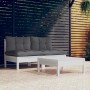 Muebles de jardín 3 pzas con cojines antracita madera de pino en Conjuntos de jardín | Comprar online en Foru.es