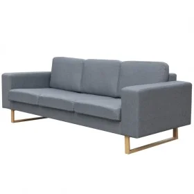 Sofá de 3 plazas tela gris claro de vidaXL, Sofás - Ref: Foro24-243185, Precio: 409,28 €, Descuento: %