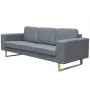Sofá de 3 plazas tela gris claro de vidaXL, Sofás - Ref: Foro24-243185, Precio: 409,28 €, Descuento: %