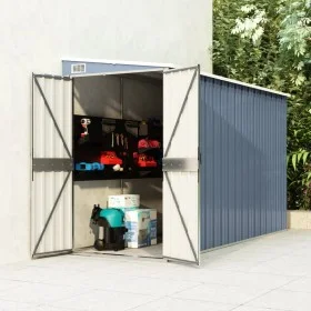 Garden shed with galvanized steel wall in gray, 118x288x178 cm. by vidaXL, Sheds - Ref: Foro24-316226, Price: 253,47 €, Disco...